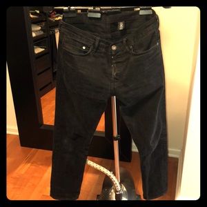 H&M straight men’s denim black pants